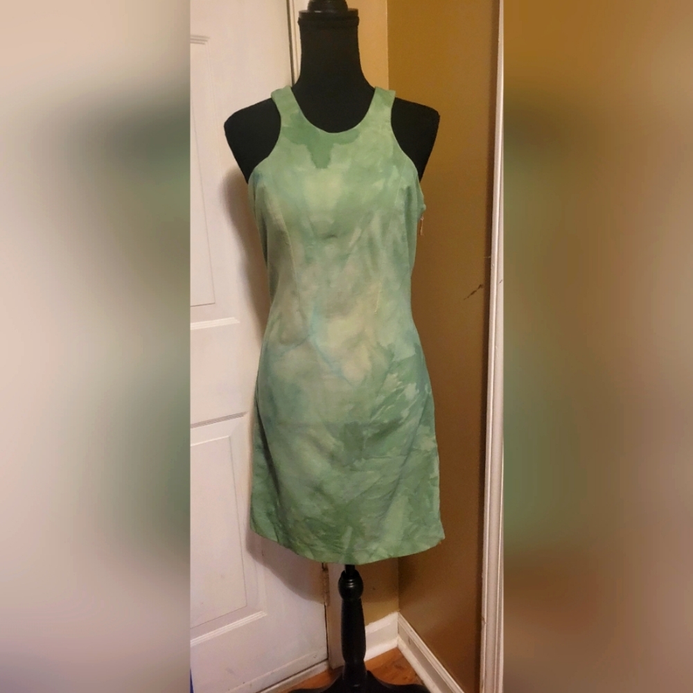 Boston Proper Green Racerback Sheath Bodycon Dress, Size 8